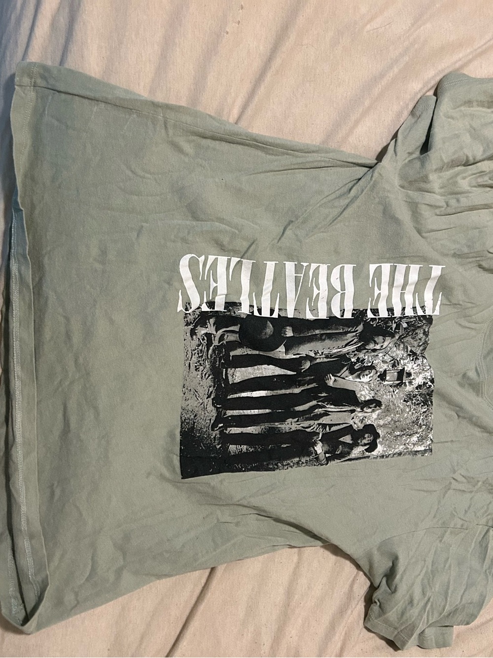 The Beatles Sage Green Band Photo Graphic Tee